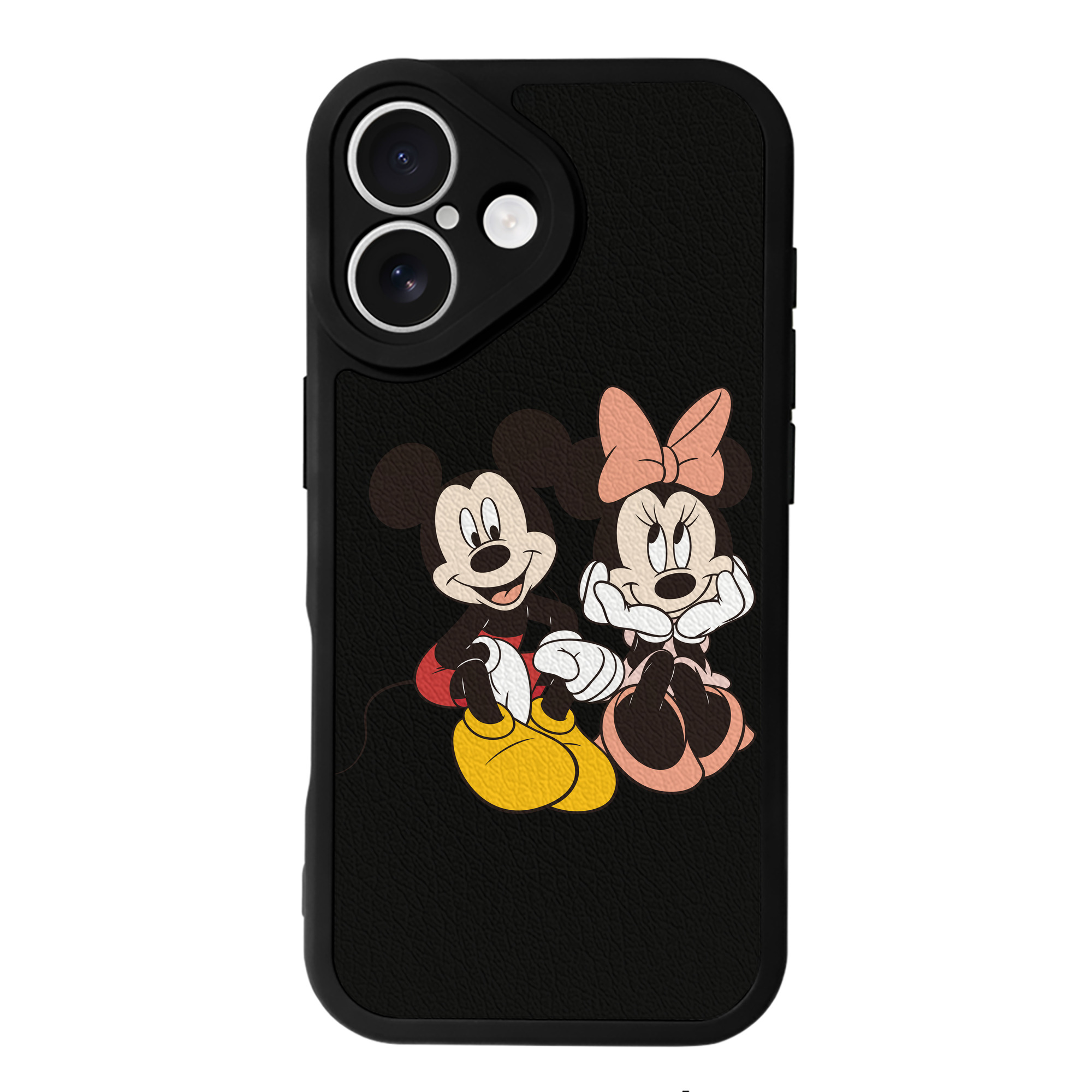 （画像用） ミッキーマウス Mickey Mouse 【iPhone 16シリーズ対応】シリコンスマホケース（レザー調） 材質：シリコン